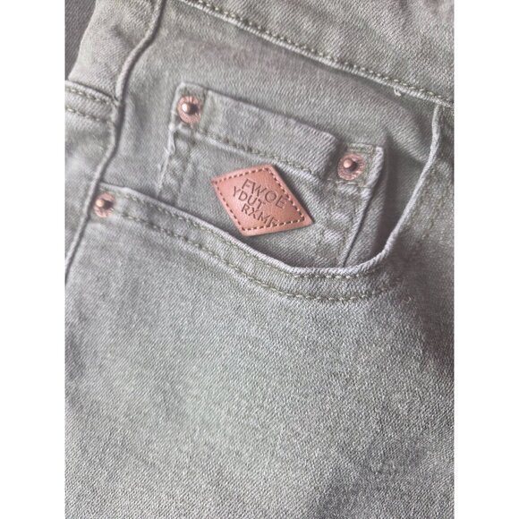 FWOE Vintage-Look Green Straight-Leg Jeans Size 34 Denim*VGC - Picture 3 of 8